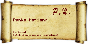 Panka Mariann névjegykártya